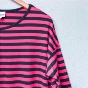LuLaRoe Irma Tunic Pink Brown Striped